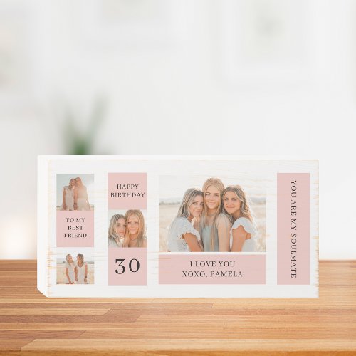 Collage Friend Photos  Happy Birthday Gift Wooden Box Sign