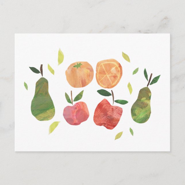 Collage Fruit Illustration Postcard (Front)