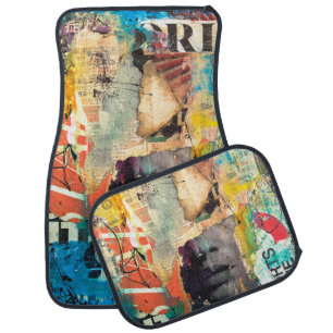 Collage Head Car Floor Mat