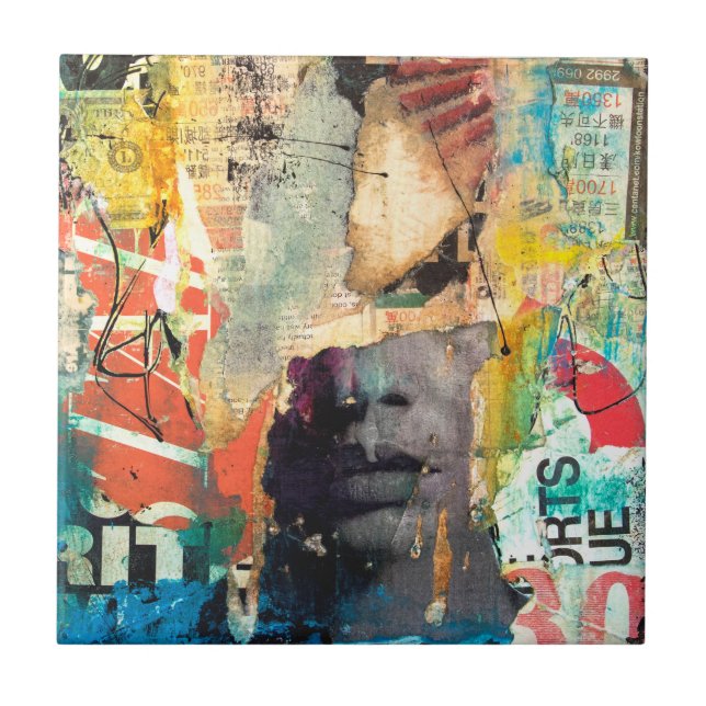 Collage Head Ceramic Tile (Front)
