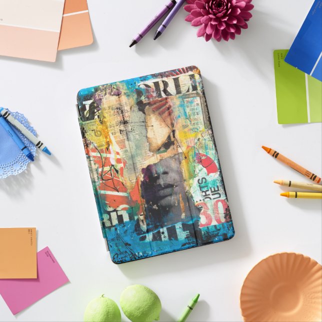 Collage Head iPad Pro Cover (Desk)