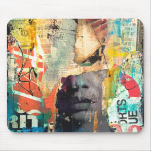 Collage Head Mouse Pad