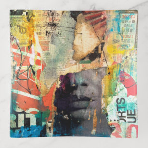 Collage Head Trinket Tray