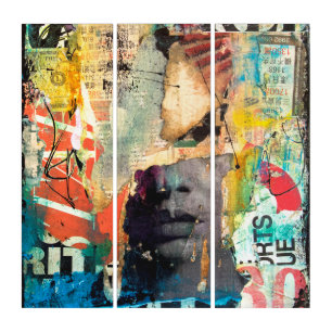 Collage Head Triptych