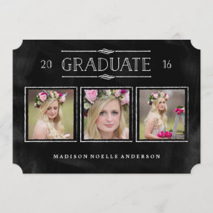 Collage in Chalk Graduation Invitation