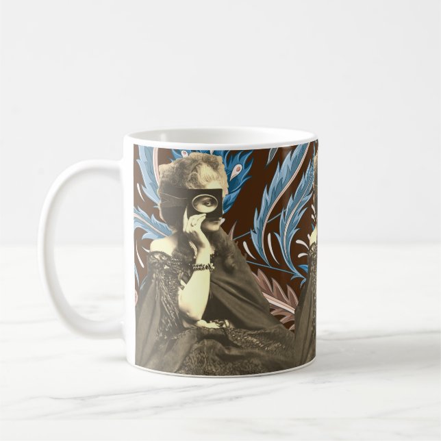 Collage Masked Lady Countess Castiglione Coffee Mug (Left)