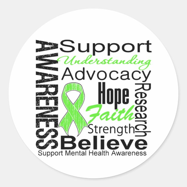 Collage - Mental Health Awareness Classic Round Sticker (Front)