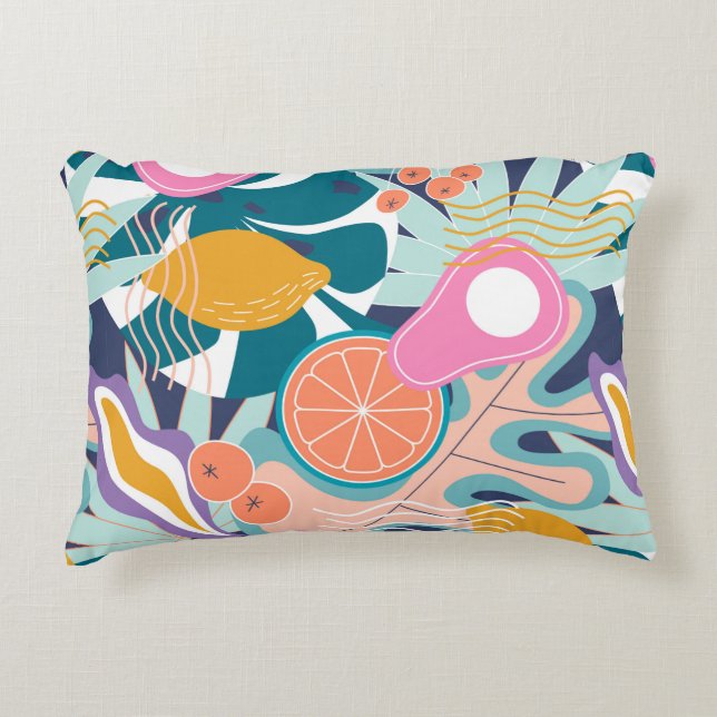 Collage modern floral seamless pattern. Modern exo Accent Pillow (Front)