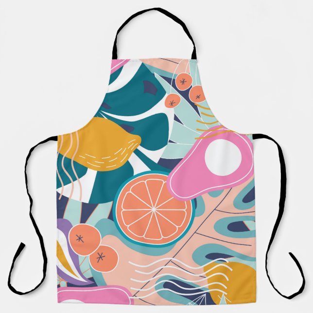 Collage modern floral seamless pattern. Modern exo Apron (Front)