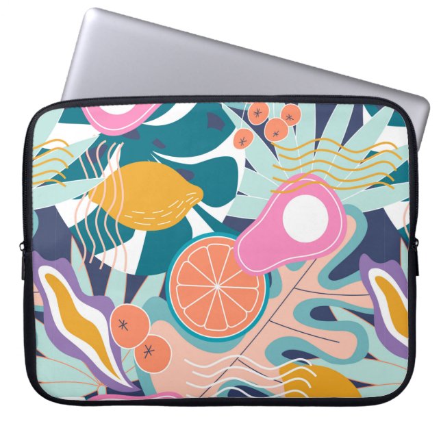 Collage modern floral seamless pattern. Modern exo Laptop Sleeve (Front)