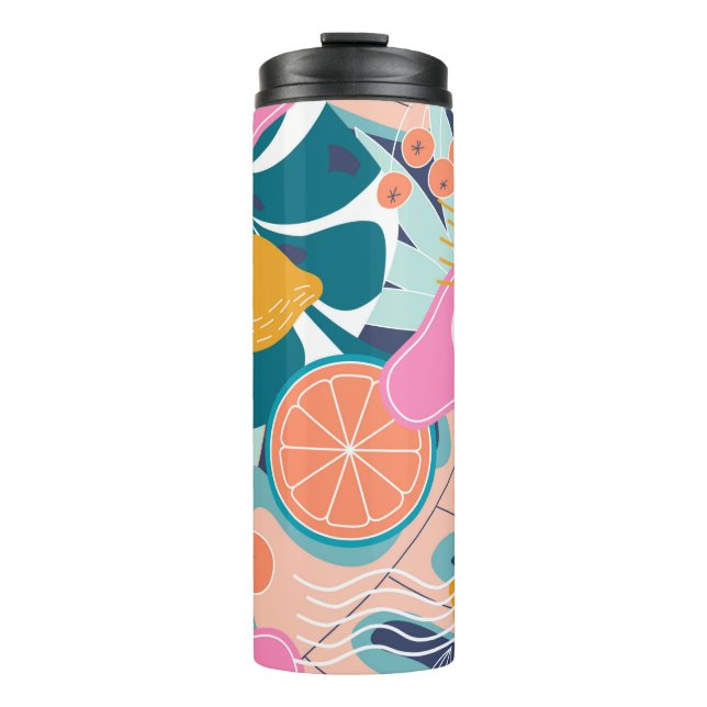 Collage modern floral seamless pattern. Modern exo Thermal Tumbler (Front)