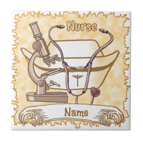 Collage Nurse Ceramic Tile