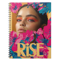 Collage of a woman with vibrant flowers