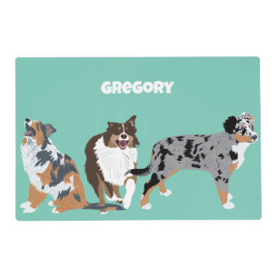 Collage of Australian Shepherds Aussie Dogs Placemat