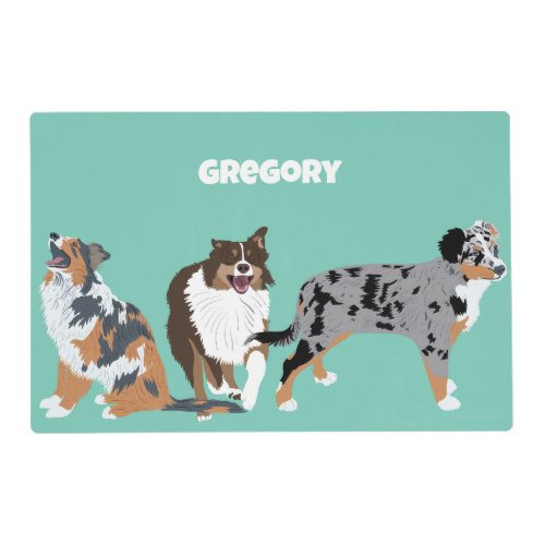 Collage of Australian Shepherds Aussie Dogs Placemat