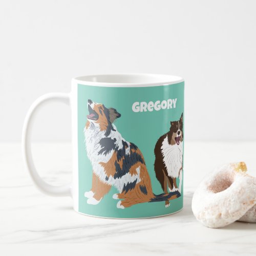 Collage of Autralian Shepherds Aussie Dogs Coffee Mug