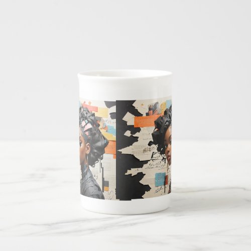 Collage of color girl bone china mug