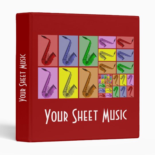 Collage of Colorful Saxophones Music Binder 1"