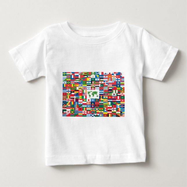 Collage of Country Flags from All Over The World Baby T-Shirt (Front)