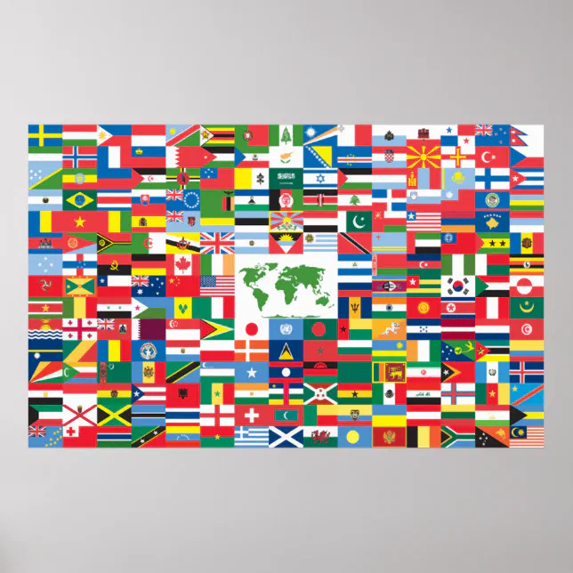 Collage of Country Flags from All Over The World Poster | Zazzle