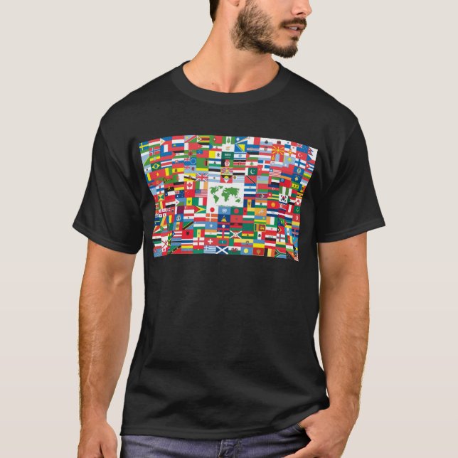 Collage of Country Flags from All Over The World T-Shirt (Front)