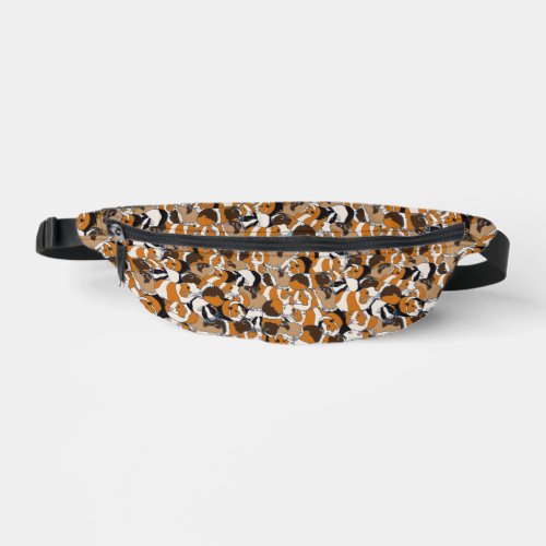 Collage of Guinea Pigs Illustrations Patterned Fanny Pack