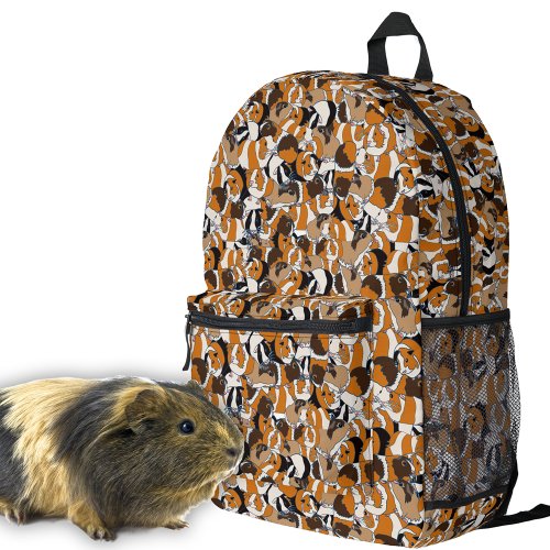 Collage of Guinea Pigs Illustrations Patterned Printed Backpack