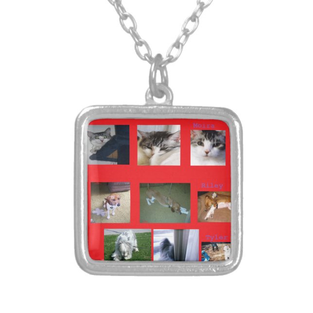 Collage of Moira, Riley, and Tyler Silver Plated Necklace (Front)