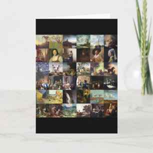 Collage of paintings of van Gogh, Vermeer, etc Card