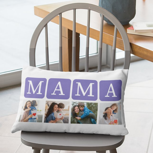Collage of Photos of children, Gift for Mom Lumbar Pillow (Creator Uploaded)