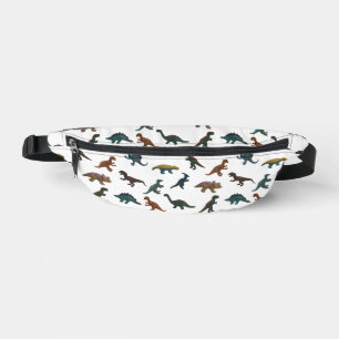 Collage of Plastic Toy Dinosaurs Fanny Pack