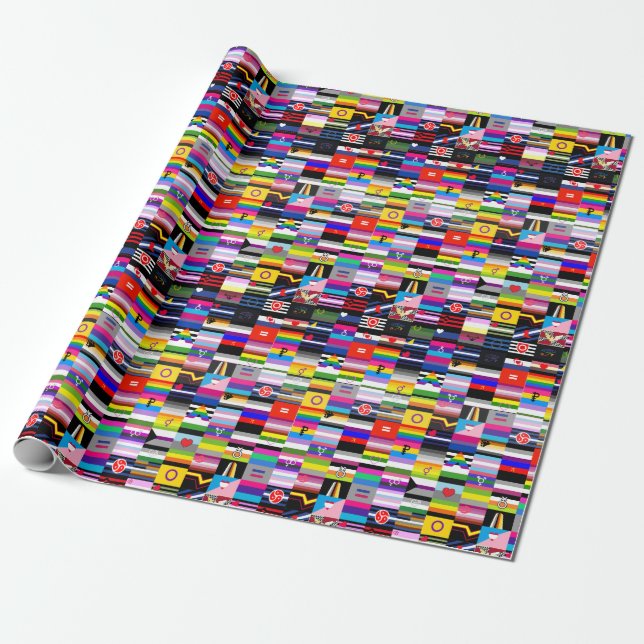 Collage of Pride Flags Wrapping Paper (Unrolled)
