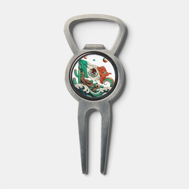 collage of the Mexican flag Divot Tool (Composite)