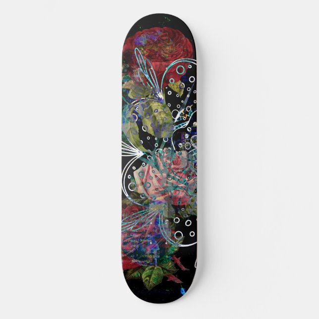Collage Overlapping Roses Multiple Designs Skatebo Skateboard (Front)