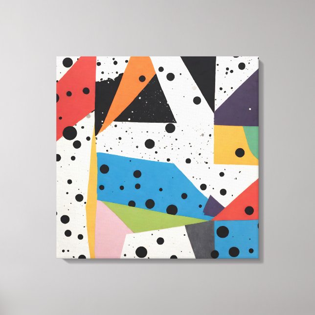 Collage Paper Black Dots Canvas Print (Front)