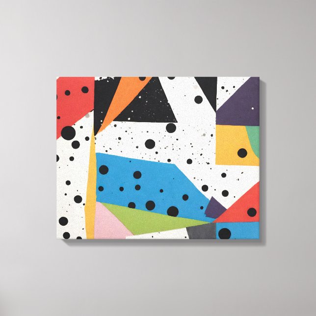 Collage Paper Black Dots Canvas Print (Front)