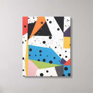 Collage Paper Black Dots Canvas Print