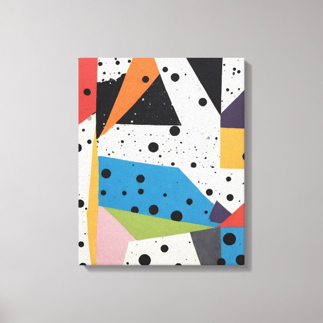 Collage Paper Black Dots Canvas Print (Front)