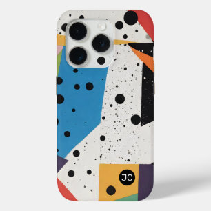 Collage Paper Black Dots iPhone 15 Pro Case