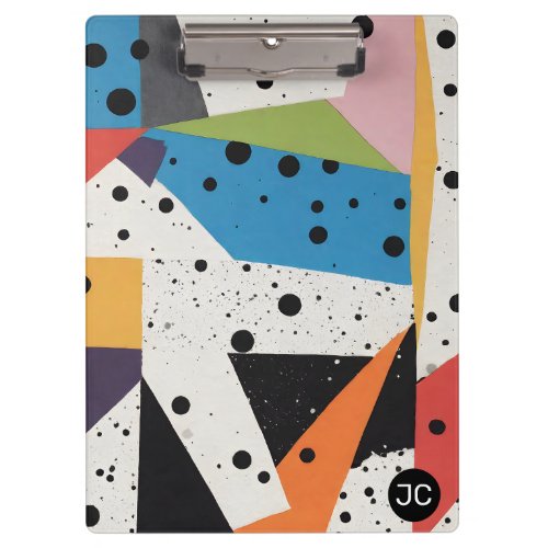 Collage Paper Black Dots Clipboard