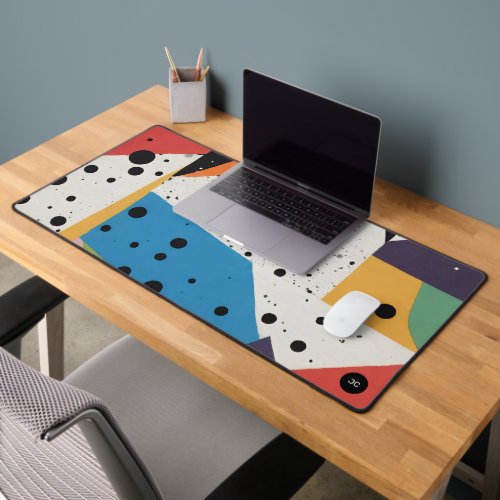 Collage Paper Black Dots Desk Mat