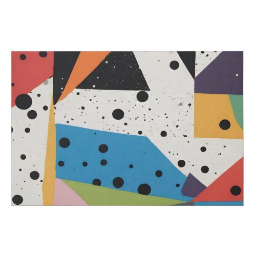 Collage Paper Black Dots Faux Canvas Print