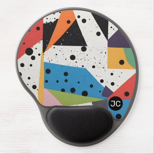 Collage Paper Black Dots Gel Mouse Pad