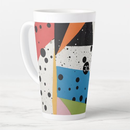 Collage Paper Black Dots Latte Mug