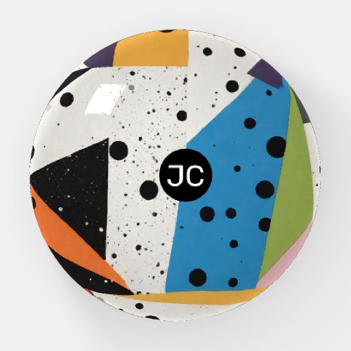 Collage Paper Black Dots Paperweight