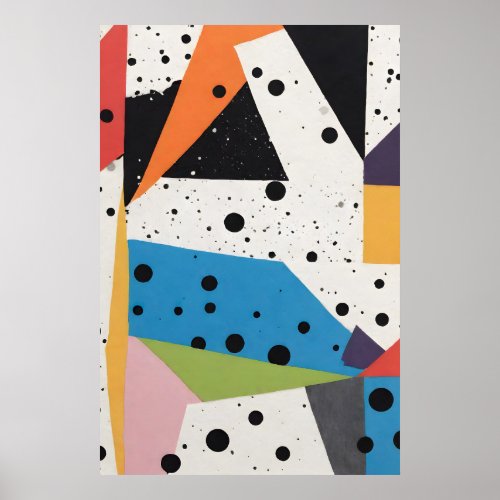 Collage Paper Black Dots Poster