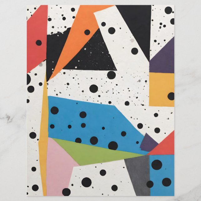 Collage Paper Black Dots Scrapbook Paper (Front)