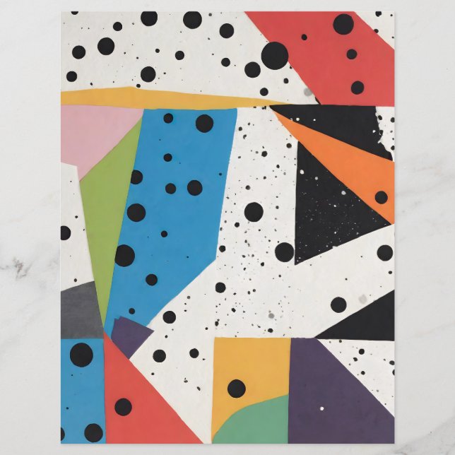 Collage Paper Black Dots Scrapbook Paper (Front)