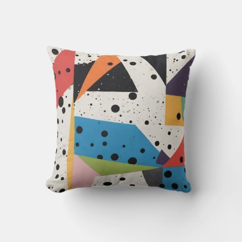 Collage Paper Black Dots Throw Pillow