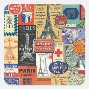 Collage Paris Square Sticker